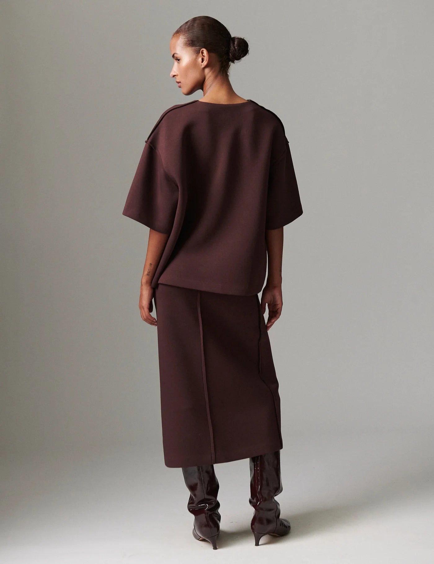 Suzie Scuba nederdel - Chocolate Plum